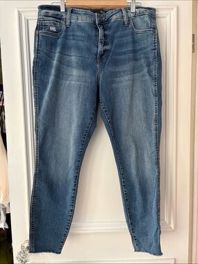 Kut from the Kloth “Donna” High-Rise Distressed Skinny Jeans